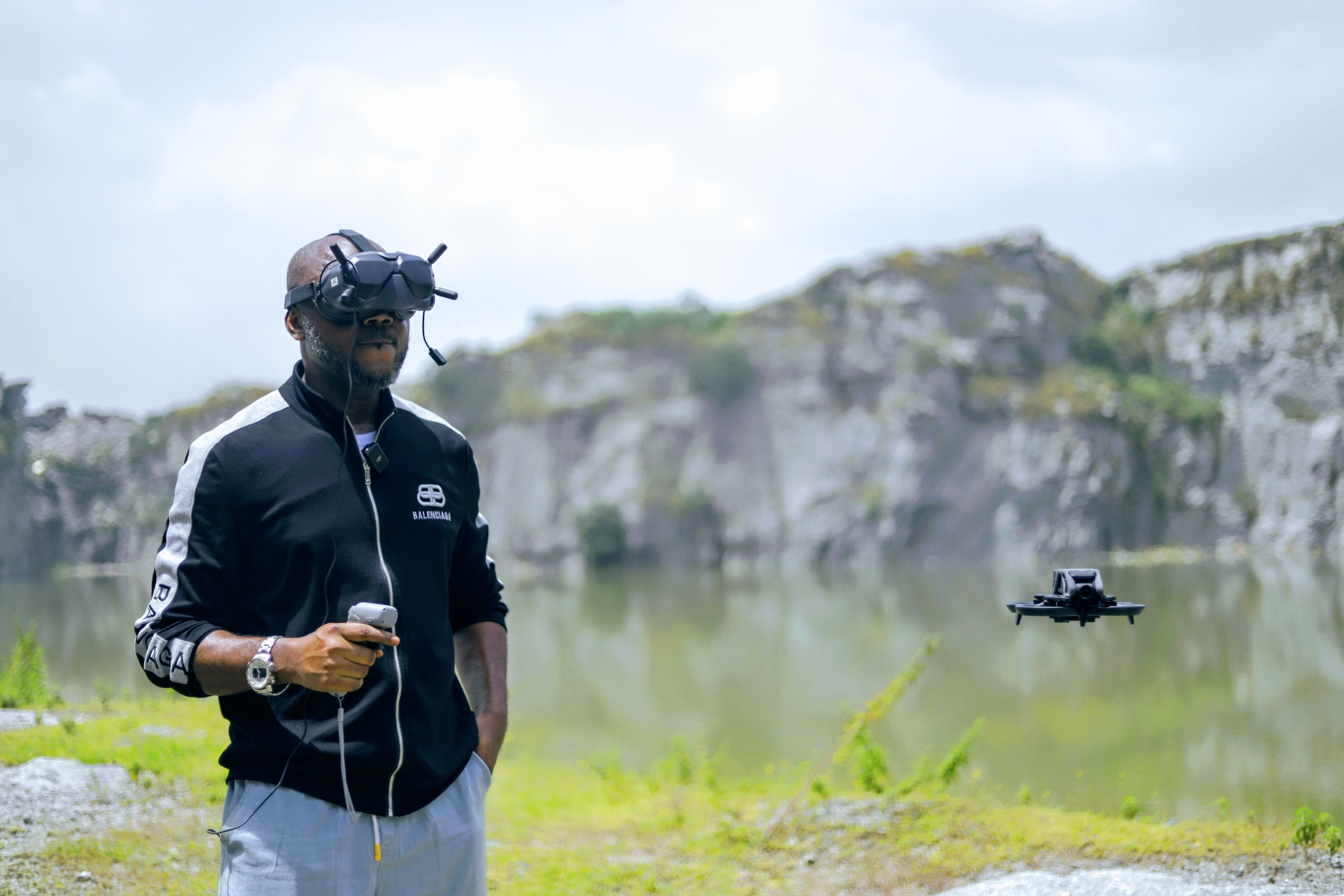 A FPV Drone and its operator